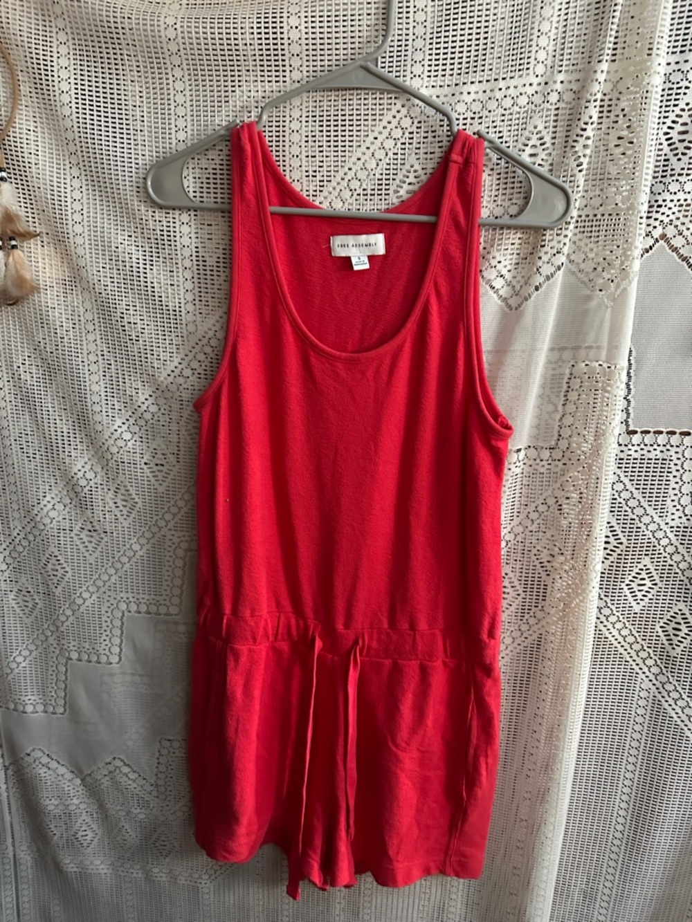 Red Sleeveless Women’s Romper Dress